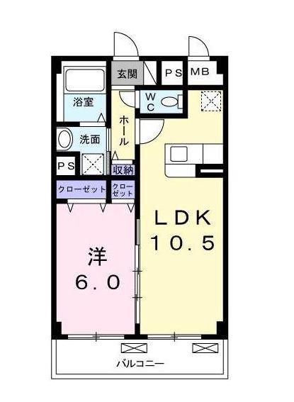 ラグナ蒲田本町(1LDK/2階)の間取り写真