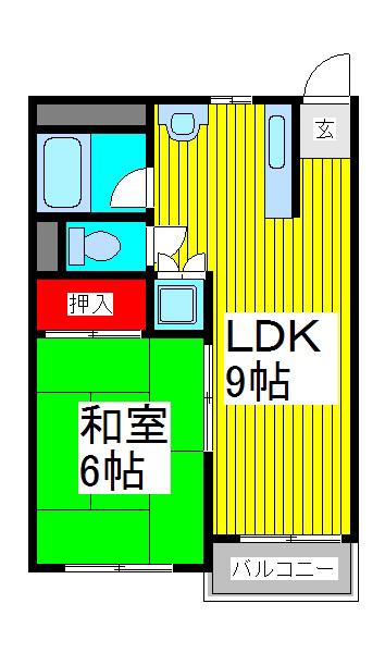 コートハウス芝(1LDK/2階)の間取り写真