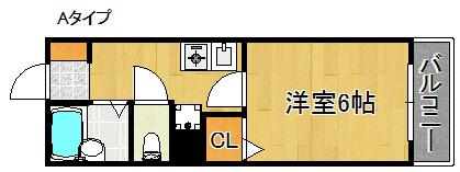 クレスト中町(1K/2階)の間取り写真