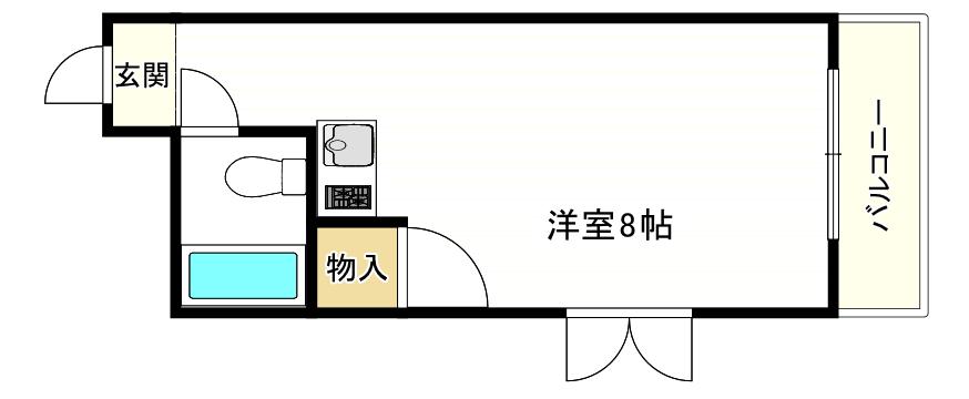 ラパンジール市岡元町(ワンルーム/7階)の間取り写真