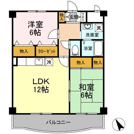 ブリリアントヒルズ(2LDK/1階)の間取り写真