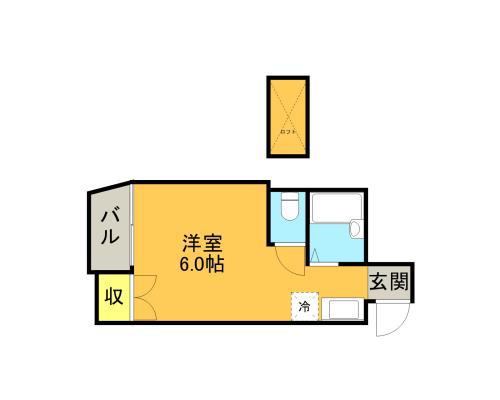 ソレーユ大橋(ワンルーム/1階)の間取り写真