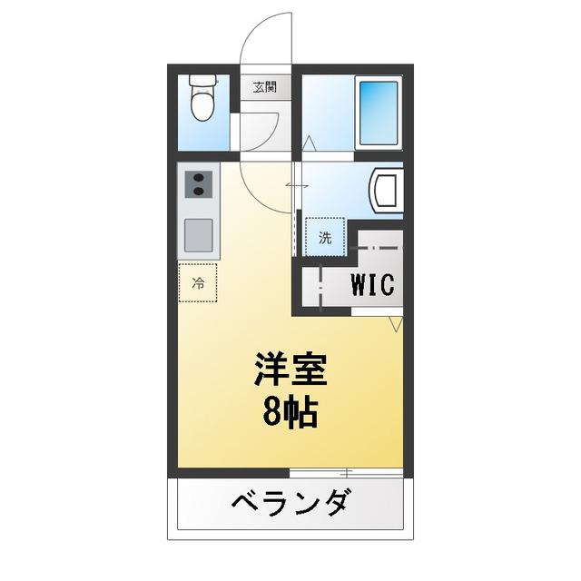 南矢名共同(ワンルーム/2階)の間取り写真