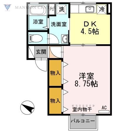 セジュール寿(1DK/2階)の間取り写真