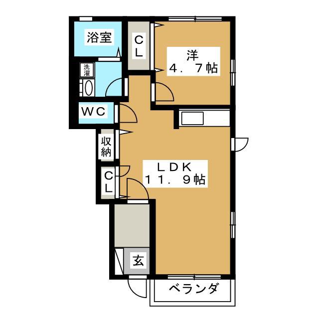CASA FELIZ II(1LDK/1階)の間取り写真