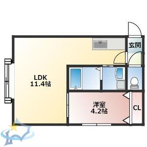 アークコート南7条(1LDK/2階)の間取り写真