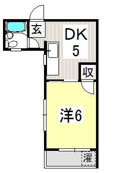 サントピア高町(1DK/3階)の間取り写真
