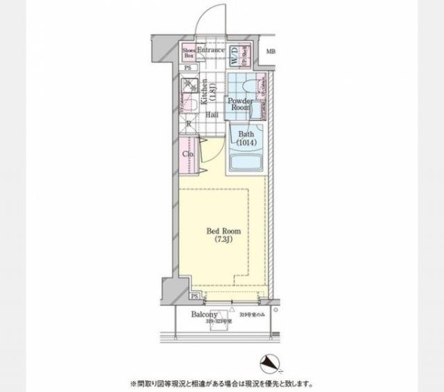 シェル品川戸越(1K/2階)の間取り写真