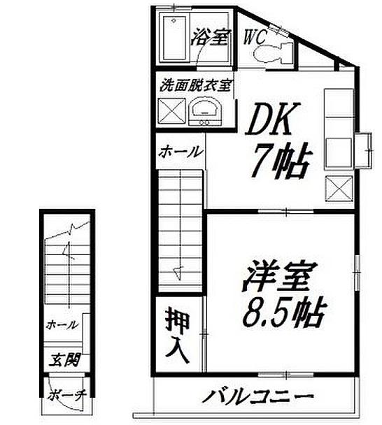 SPICE88(1DK/2階)の間取り写真