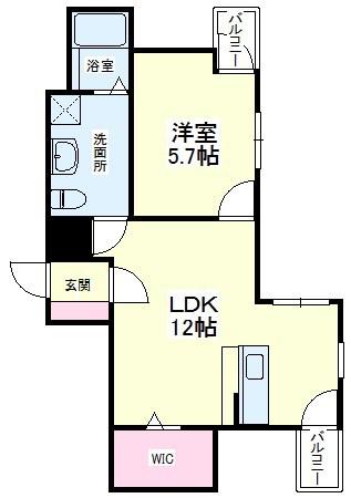 ルミシアII(1LDK/5階)の間取り写真