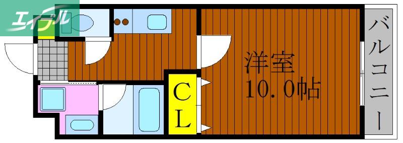 TYC南方(1K/2階)の間取り写真