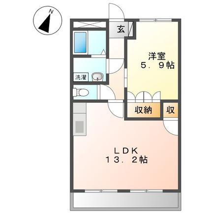 メルヴェール(1LDK/1階)の間取り写真