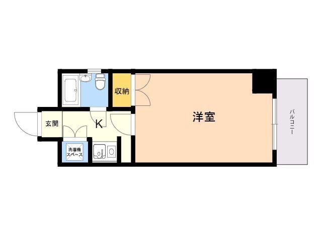 エステートモア六本松(1K/2階)の間取り写真