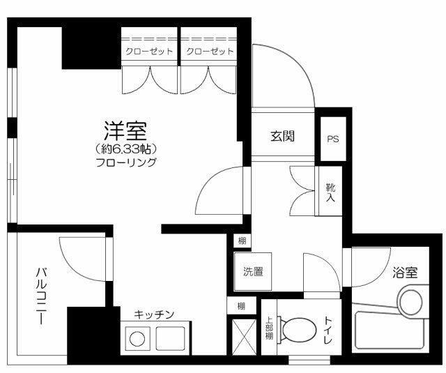 アピス三軒茶屋(1K/3階)の間取り写真