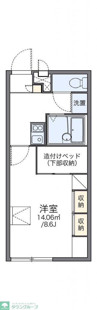 レオパレスセジュール(1K/2階)の間取り写真