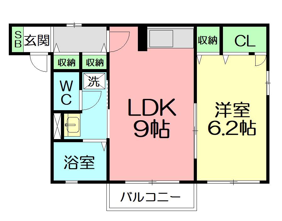 アムールアキヤマ(1LDK/1階)の間取り写真