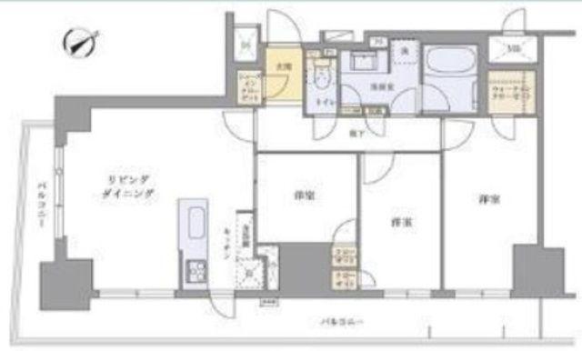BLESS蔵前(3LDK/11階)の間取り写真