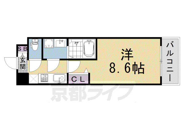 CREST TAPP 京都太秦天神川 DEX II(1K/5階)の間取り写真