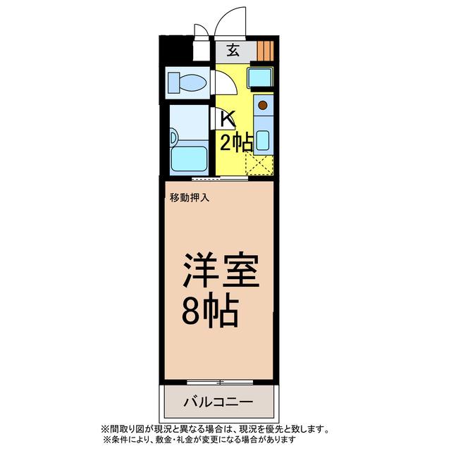 石川マンション5(1K/2階)の間取り写真