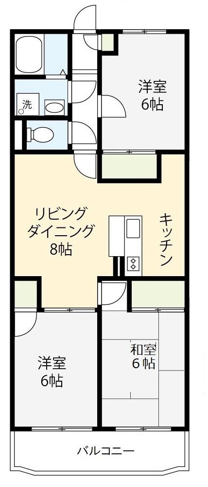 クレールはけの原(3LDK/4階)の間取り写真
