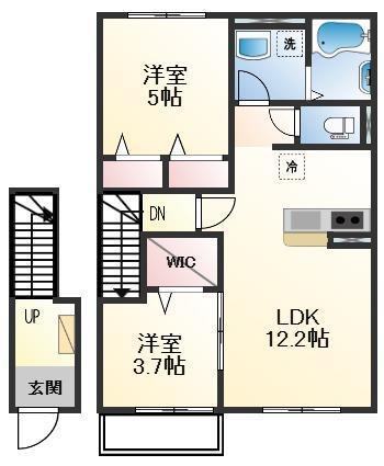 ハイムメゾン白鳥台(2LDK/2階)の間取り写真