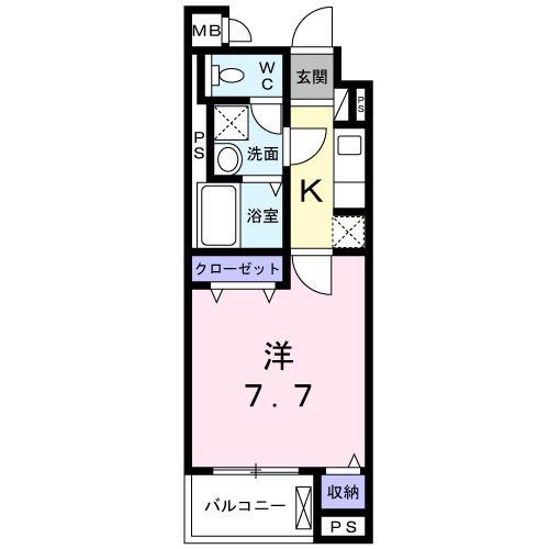 リグノ天理(1K/1階)の間取り写真