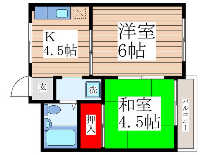 CASA FELICE(2K/1階)の間取り写真