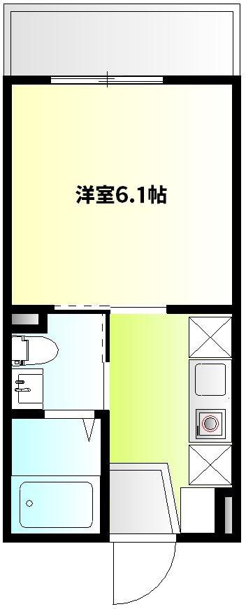 WITH PLACE上町(1K/3階)の間取り写真