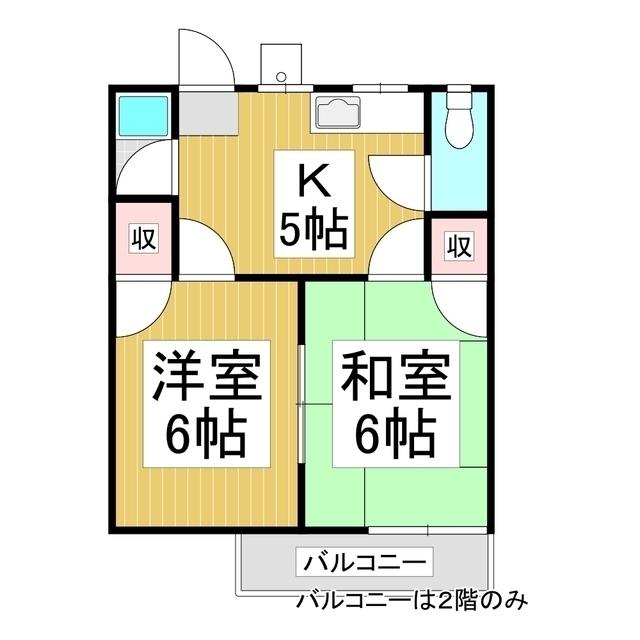 フォーブル宮渕(2K/1階)の間取り写真