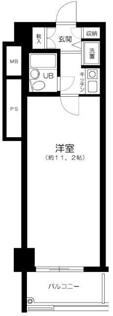 ストーク武蔵小山(1K/2階)の間取り写真
