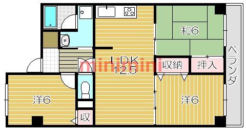 セントポリス(3LDK/4階)の間取り写真