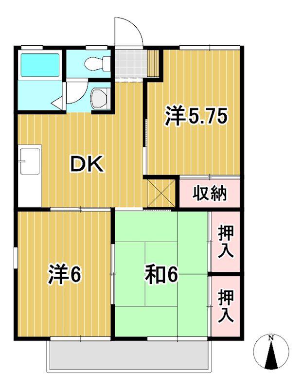 セジュール神長(3DK/1階)の間取り写真