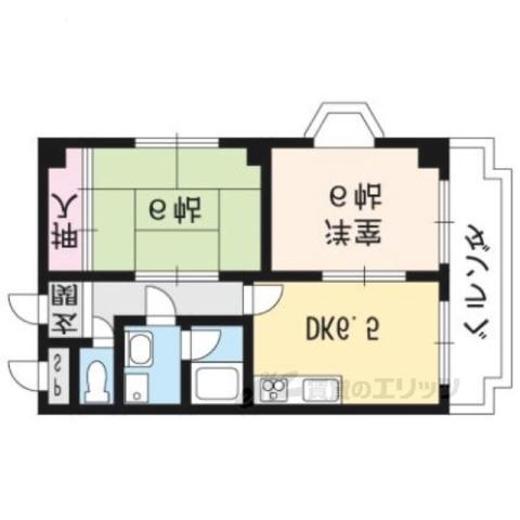 マンション禅(2DK/3階)の間取り写真