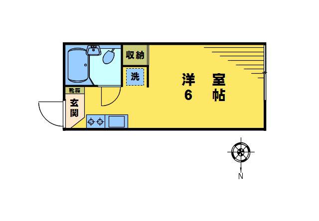 サングローブ(ワンルーム/1階)の間取り写真