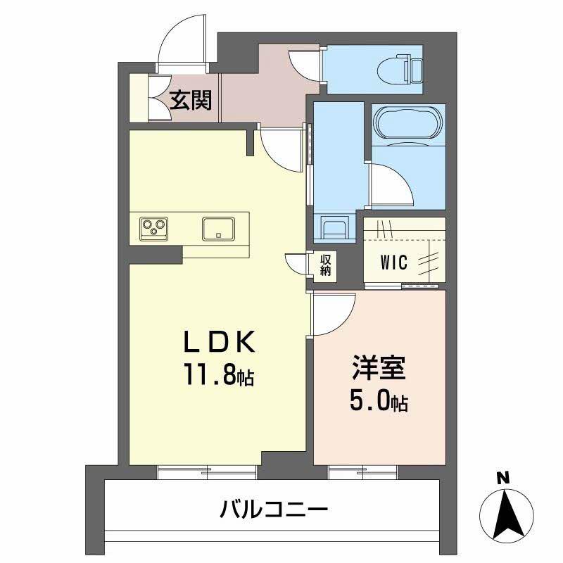 シンシア(1LDK/1階)の間取り写真