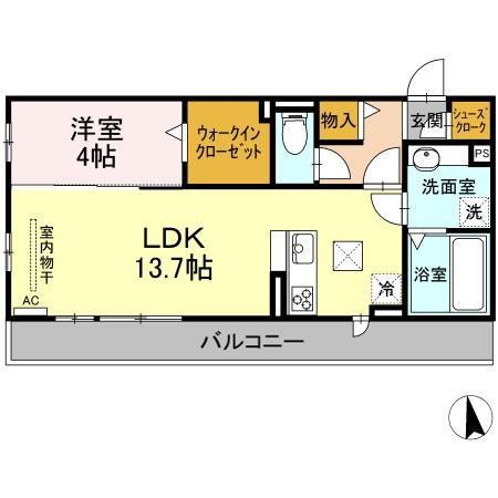 リマーニ池下(1LDK/1階)の間取り写真
