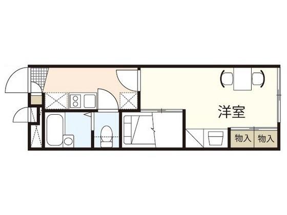 レオパレスやはた(1K/1階)の間取り写真