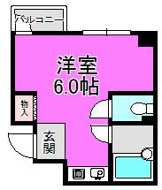 エスポアール春日I(ワンルーム/3階)の間取り写真