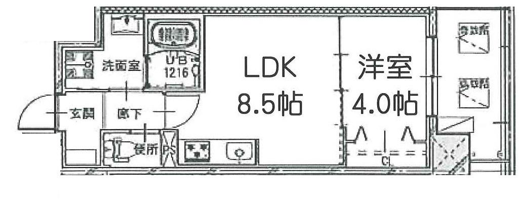 レスポワール正喜(1LDK/2階)の間取り写真