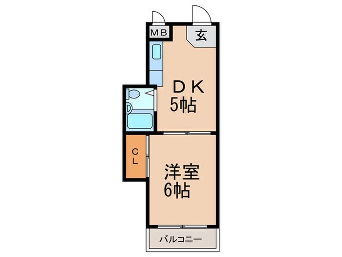 モンテローラ安原(1DK/4階)の間取り写真