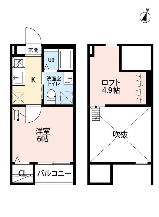 CLOVER(1K/1階)の間取り写真