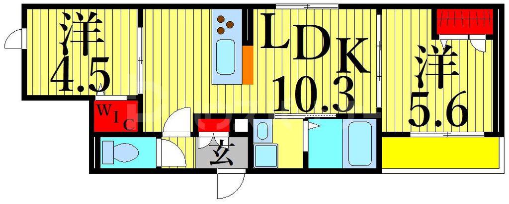 グラナーデ東尾久II(2LDK/1階)の間取り写真