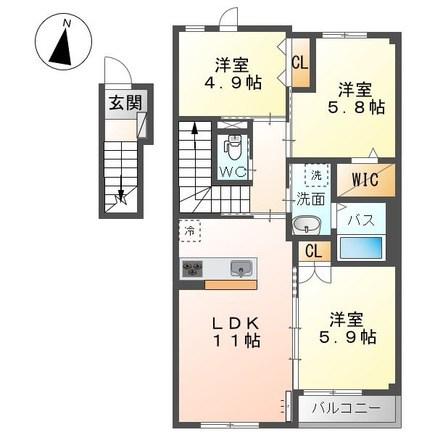 グランウッド(3LDK/2階)の間取り写真