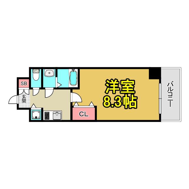 ソルテラス都島本通(1K/7階)の間取り写真