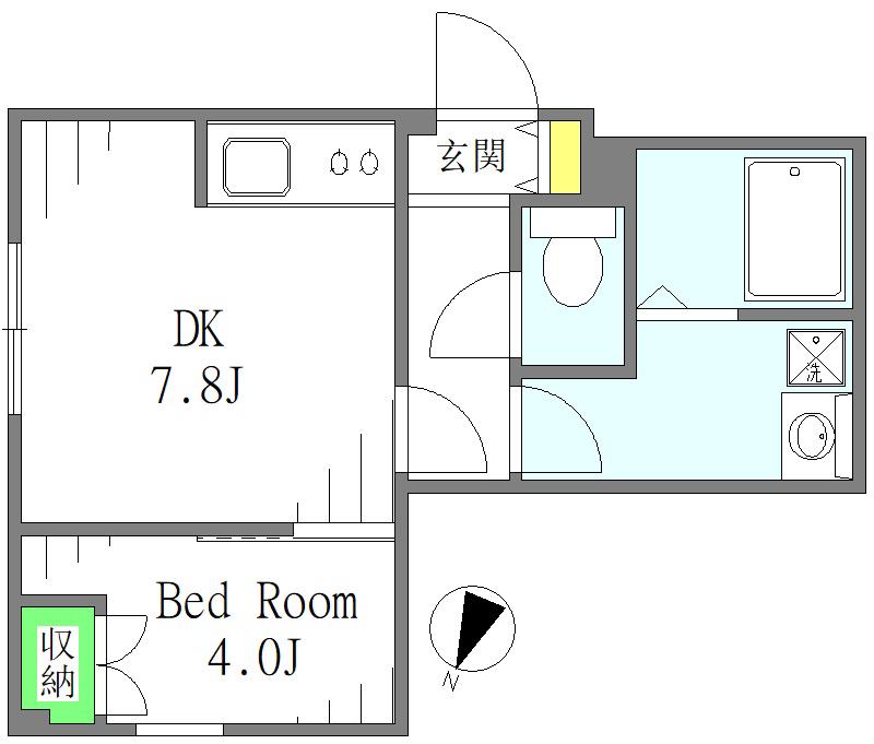 LAPIS西新宿五丁目(1DK/4階)の間取り写真