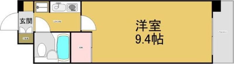 フィオーレ古出来(1K/1階)の間取り写真
