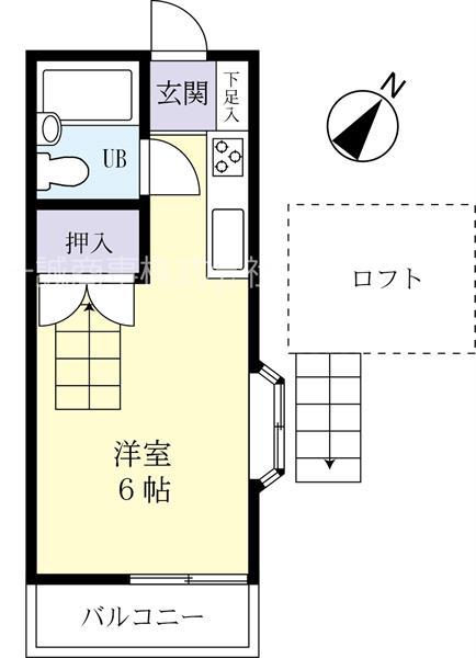ヤングパレスB&J(ワンルーム/2階)の間取り写真