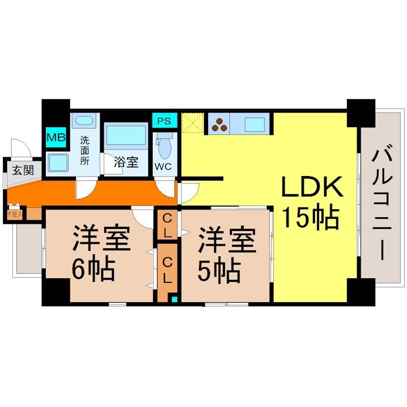 レッジェンダ パラッツオ(2LDK/1階)の間取り写真