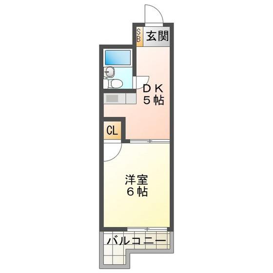 メゾン堀の田(1DK/4階)の間取り写真