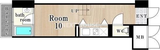 U RESIDENCE 弁天町 (ワンルーム/4階)の間取り写真